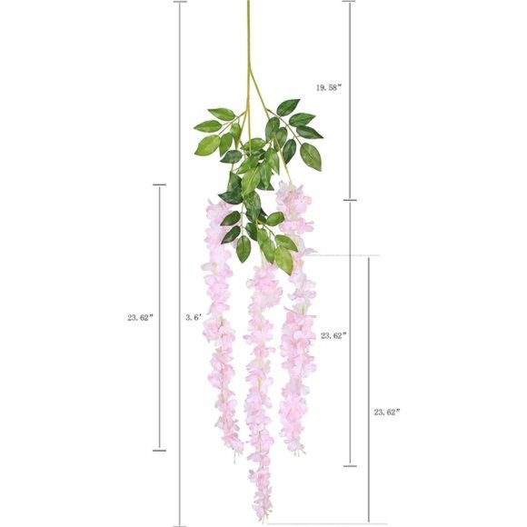 12Piece ArtificialSilk Wisteria Vine 3.6Feet Ratta Hanging Flower Garland String - Picture 3 of 5